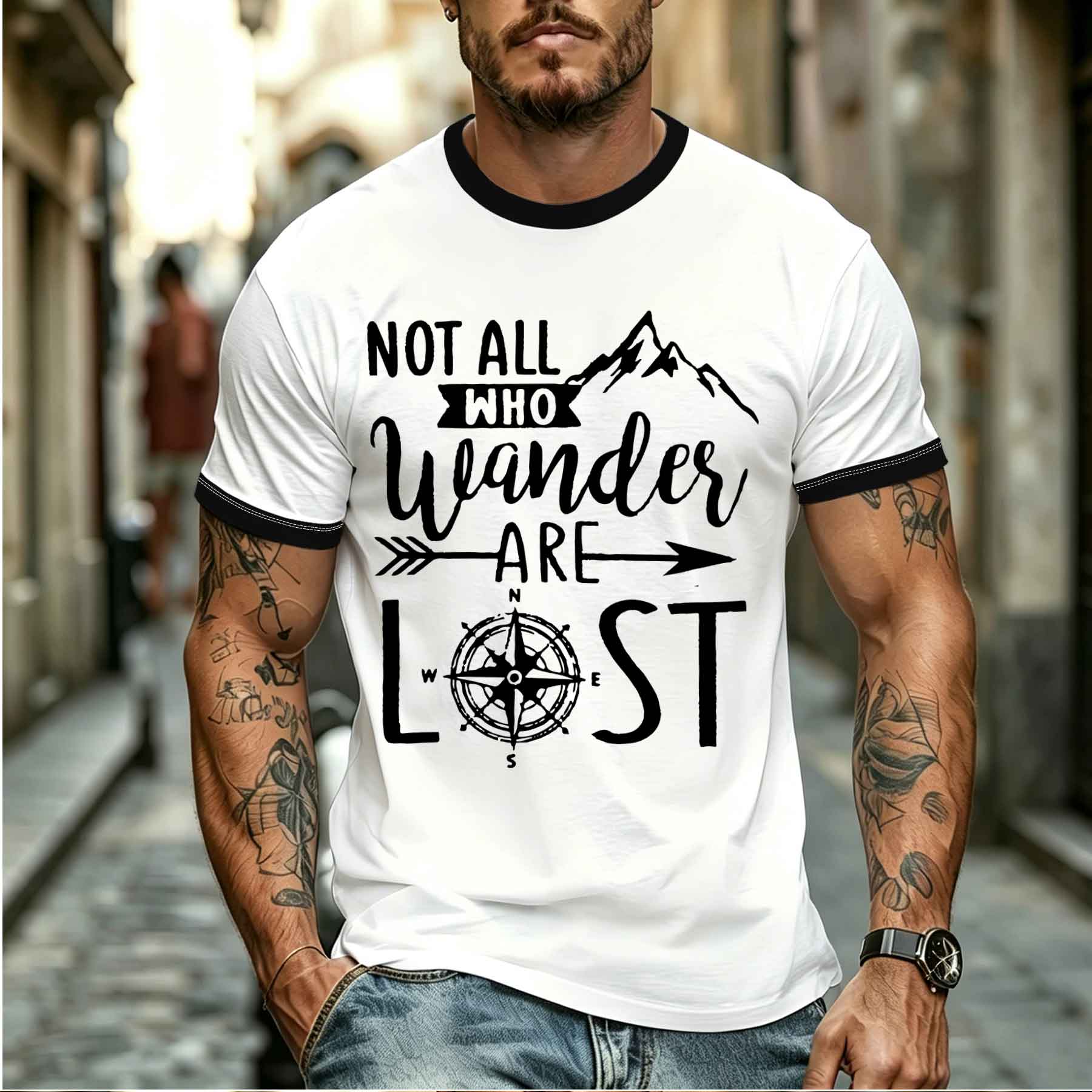 Outdoor Adventure Quotes Short - Camiseta Masculina Estilosa e Confortável para
