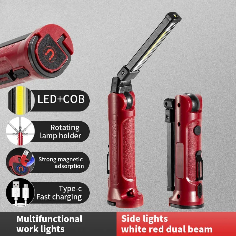 Outdoor Adventure Trips - Lanterna de Trabalho LED COB Recarregável,