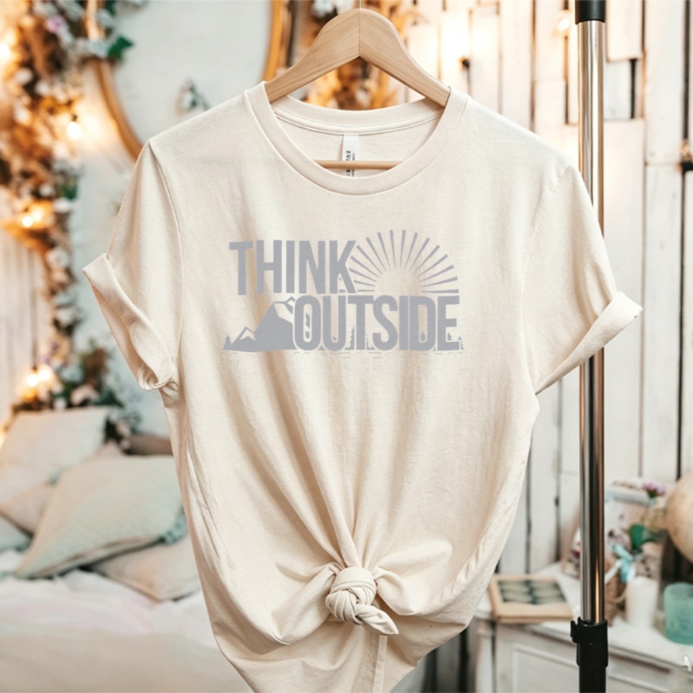 Outdoor Adventure Quotes Short - Camiseta Gráfica Think Outside Sun Mountain