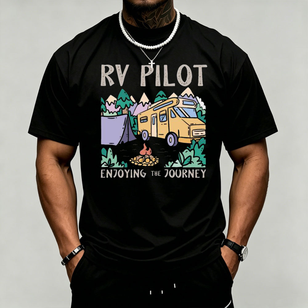 Outdoor Adventure Quotes Short - Camiseta masculina com estampa gráfica RV
