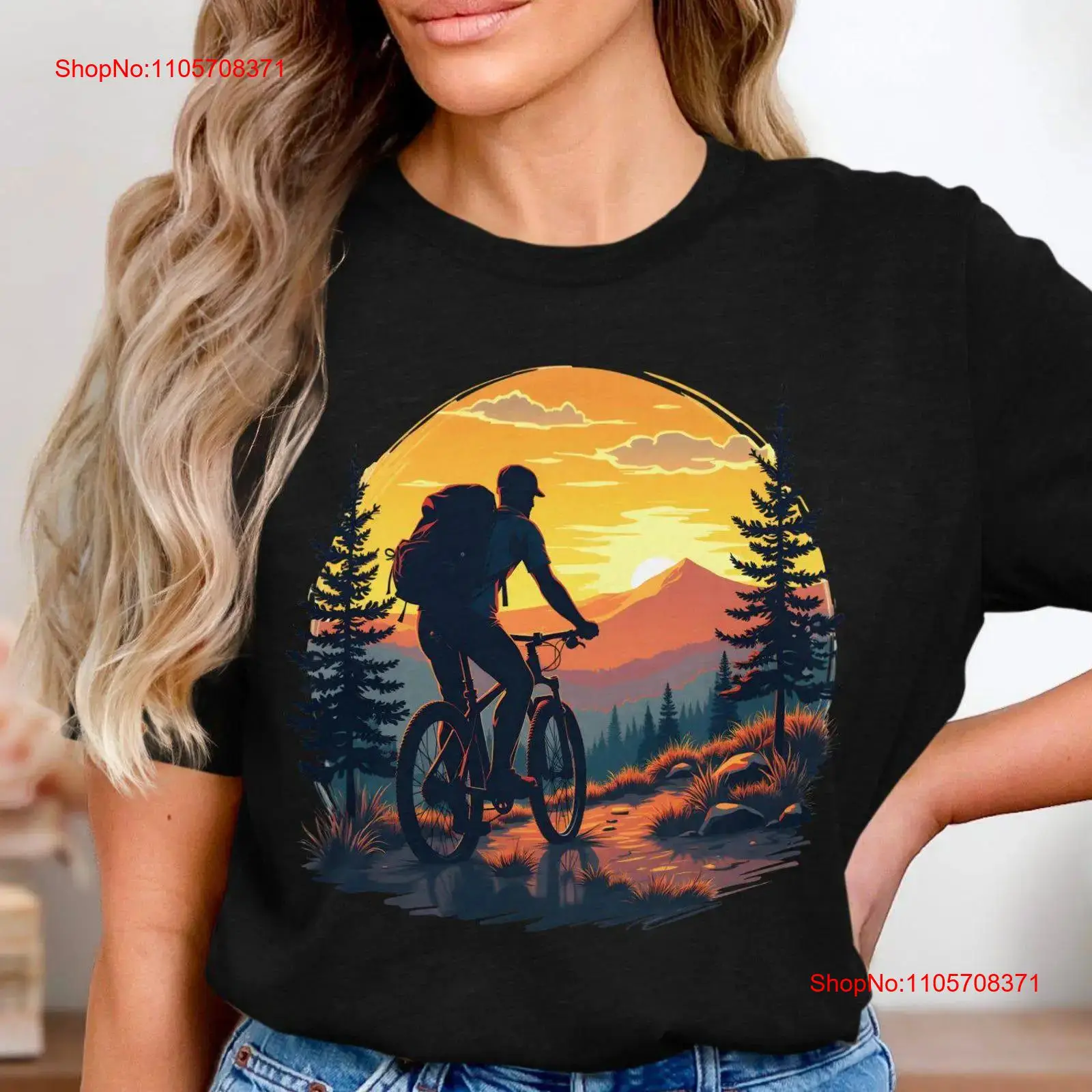 Outdoor Adventure At - Camiseta de Ciclismo Noturno Vintage Lavada