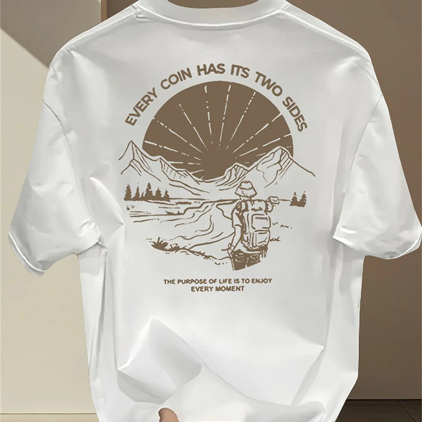 Camiseta Gráfica Vintage para  - Outdoor Adventure Quotes Short avaliação e preço