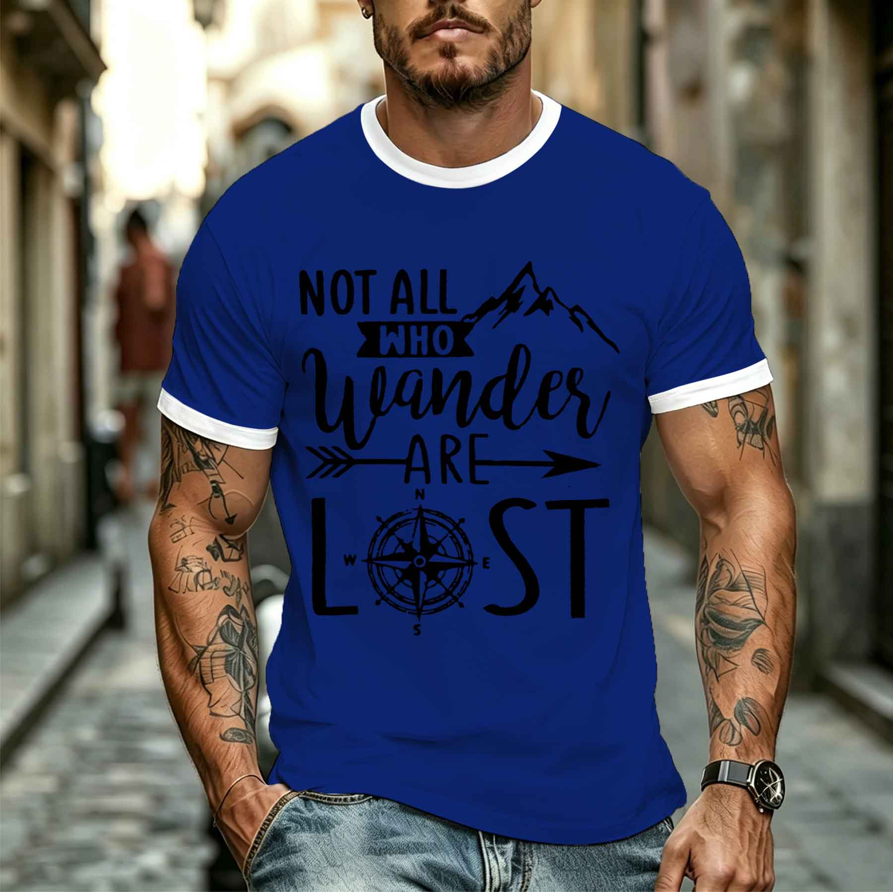 Camiseta Masculina Estilosa e  - Outdoor Adventure Quotes Short avaliação e preço
