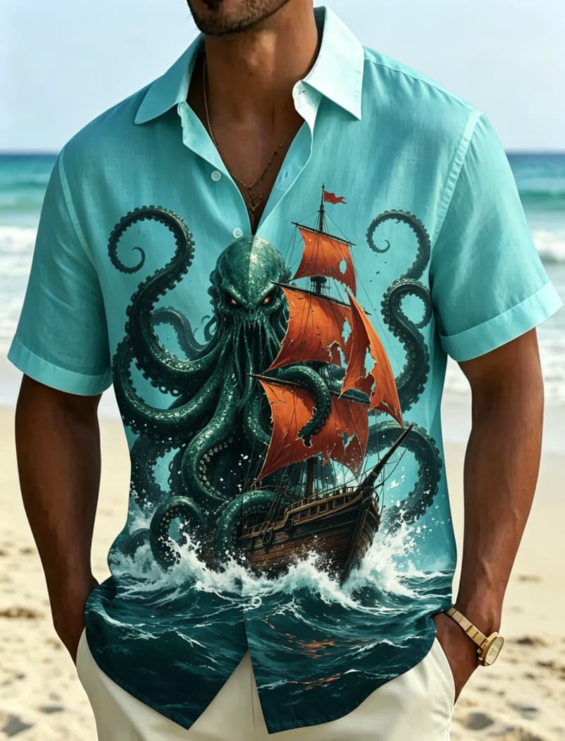 Camisa masculina de manga curt - Outdoor Adventure Vacations avaliação e preço