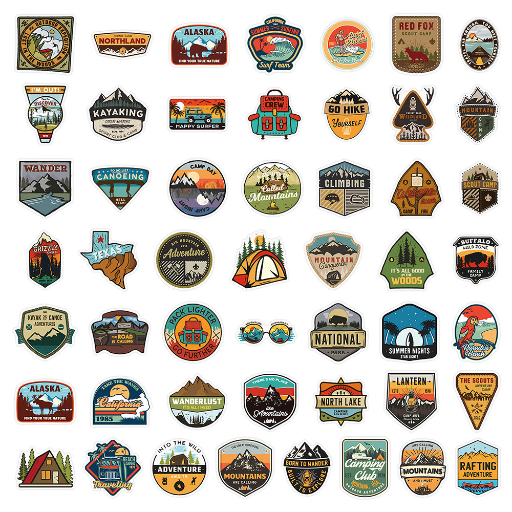 50 Folhas de Adesivos Vintage  - Outdoor Adventure Store avaliação e preço