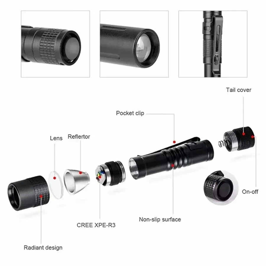 1-4 pçs mini portátil led cane - Outdoor Adventure Trips avaliação e preço