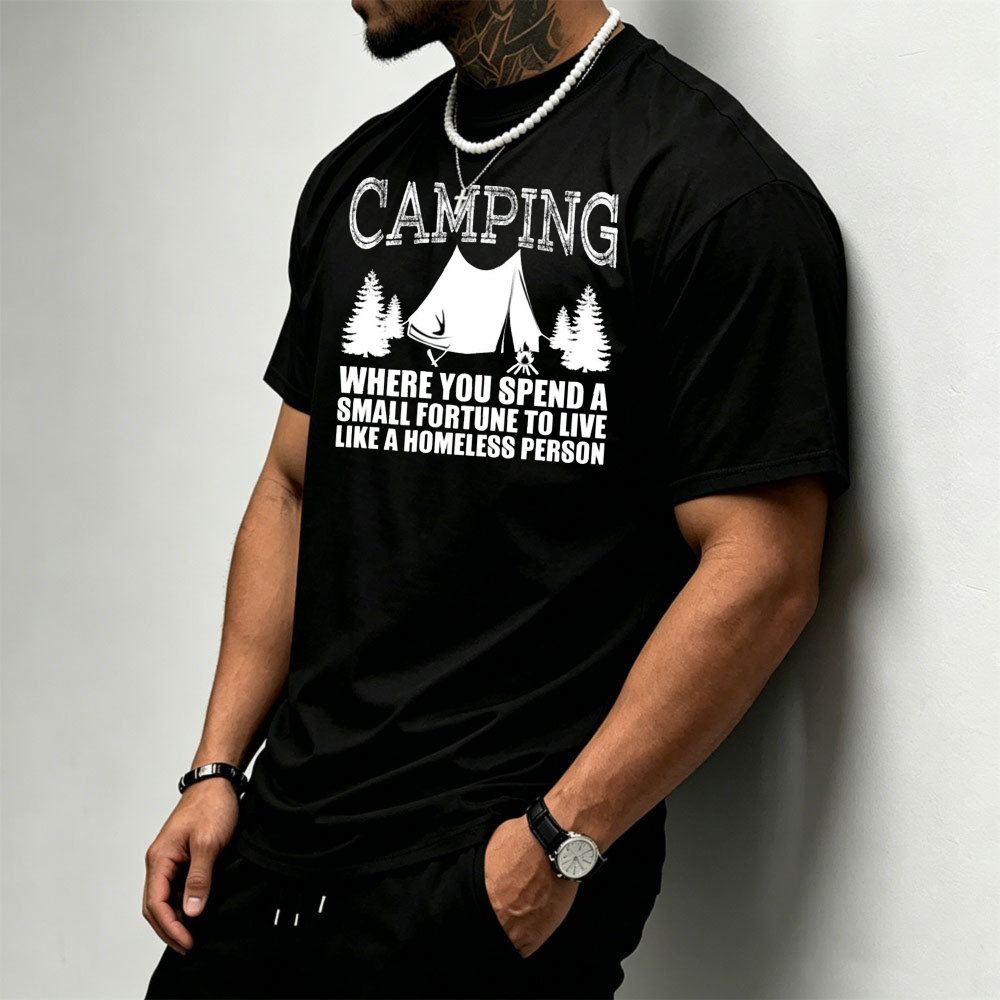 Camiseta Masculina com Estampa - Outdoor Adventure Quotes Short avaliação e preço